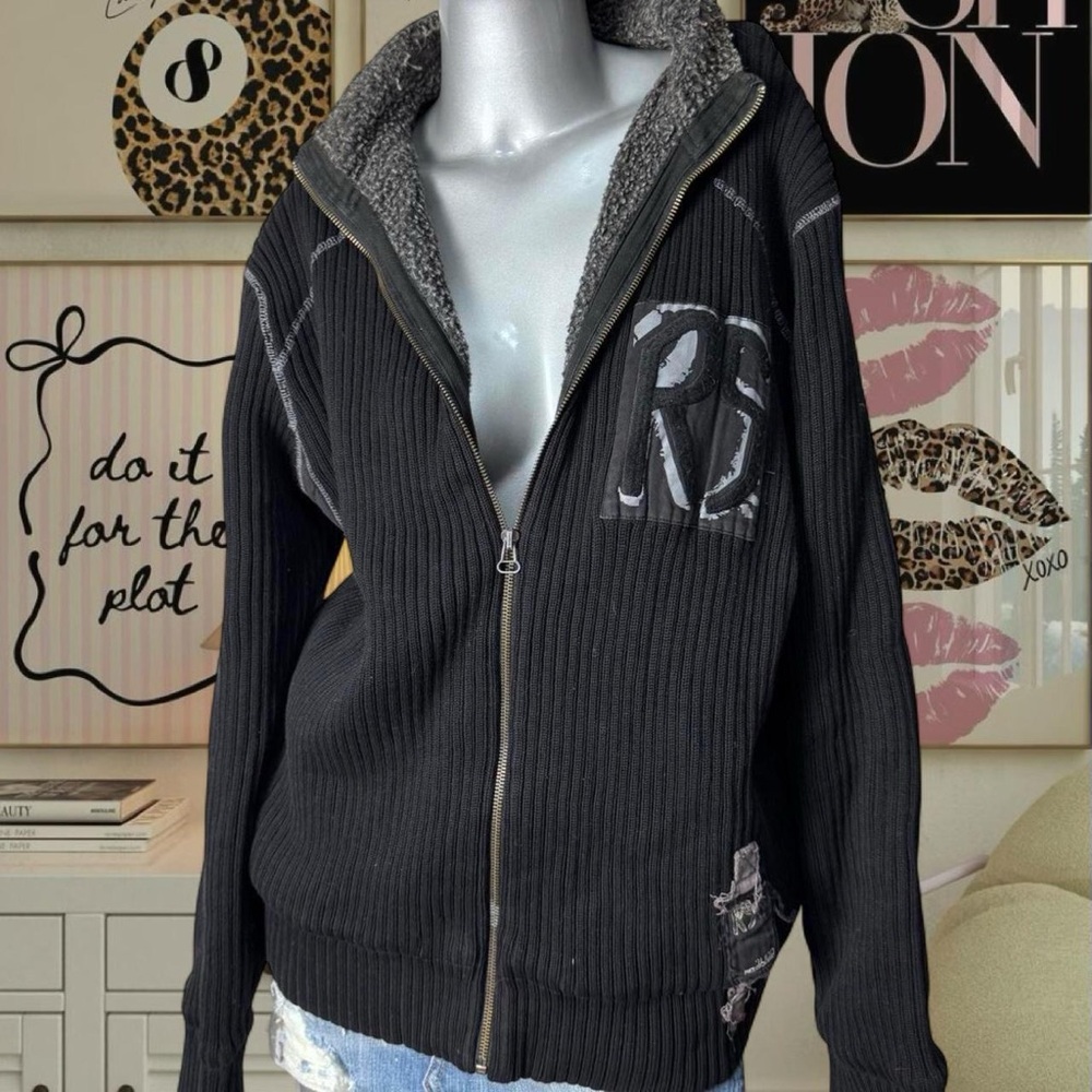 Red Squad Cyber Y2K Zip Heavyweight Sweatshirt